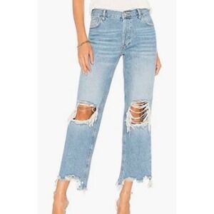 Free‎ People Maggie Mid Rise Straight Leg Distressed Ankle Jeans Women's Size 28